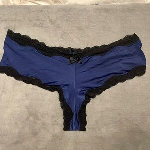Victoria Secret Navy Panty with Black Trim. NWOT. Size Med.